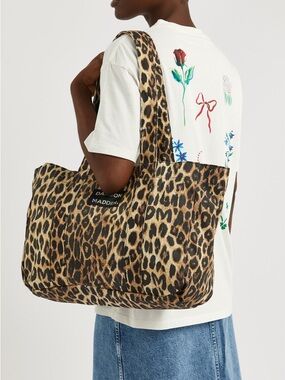 Damson Madder Leopard Print Canvas Tote Bag